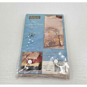 New Jubilee Victoria Battenburg One Standard Sham Cream Crocheted Embossed